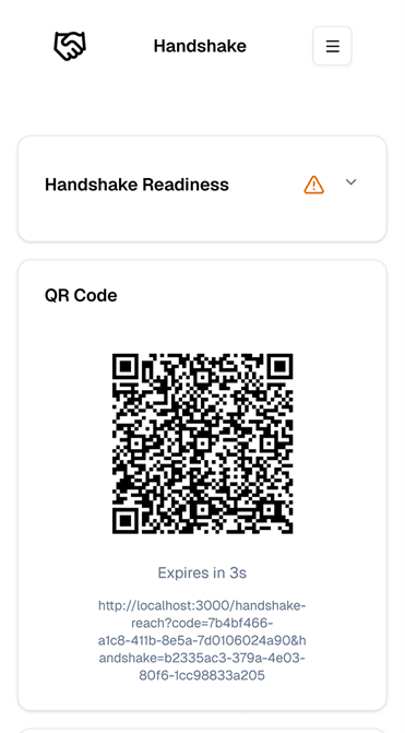 Handshake running on a laptop